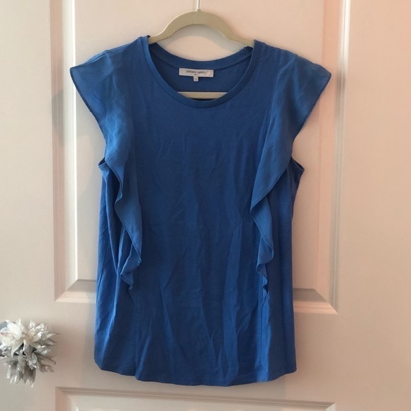Gerald Darel Ruffle Blue Top - Picture 3 of 14